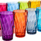 Optix Plastic Reusable Drinking Glasses Set of 8 20Oz Water Cups in Jewel Tone Colors