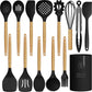 Silicone Cooking Utensils Set 446°F Heat Resistant Silicone Kitchen Utensils