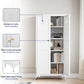 Metal Storage Cabinet with 2 Doors and 4 Adjustable Shelves 61" White Kitchen