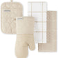 Quilted Cotton Terry Cloth Oven Mitt Pot Holder Kitchen Towel 4 Pack Set