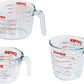 1118990 3PC Glass 1 Cup 2 Cup 4 Cup 3 PC Measuring Cup Set