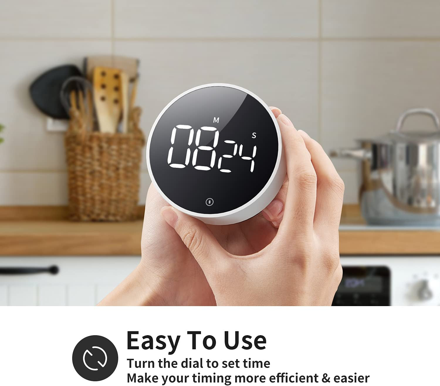 Digital Kitchen Timer  Magnetic Countdown Countup Timer with Large LED Display