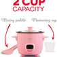 Mini Rice Cooker Steamer with Removable Nonstick Pot