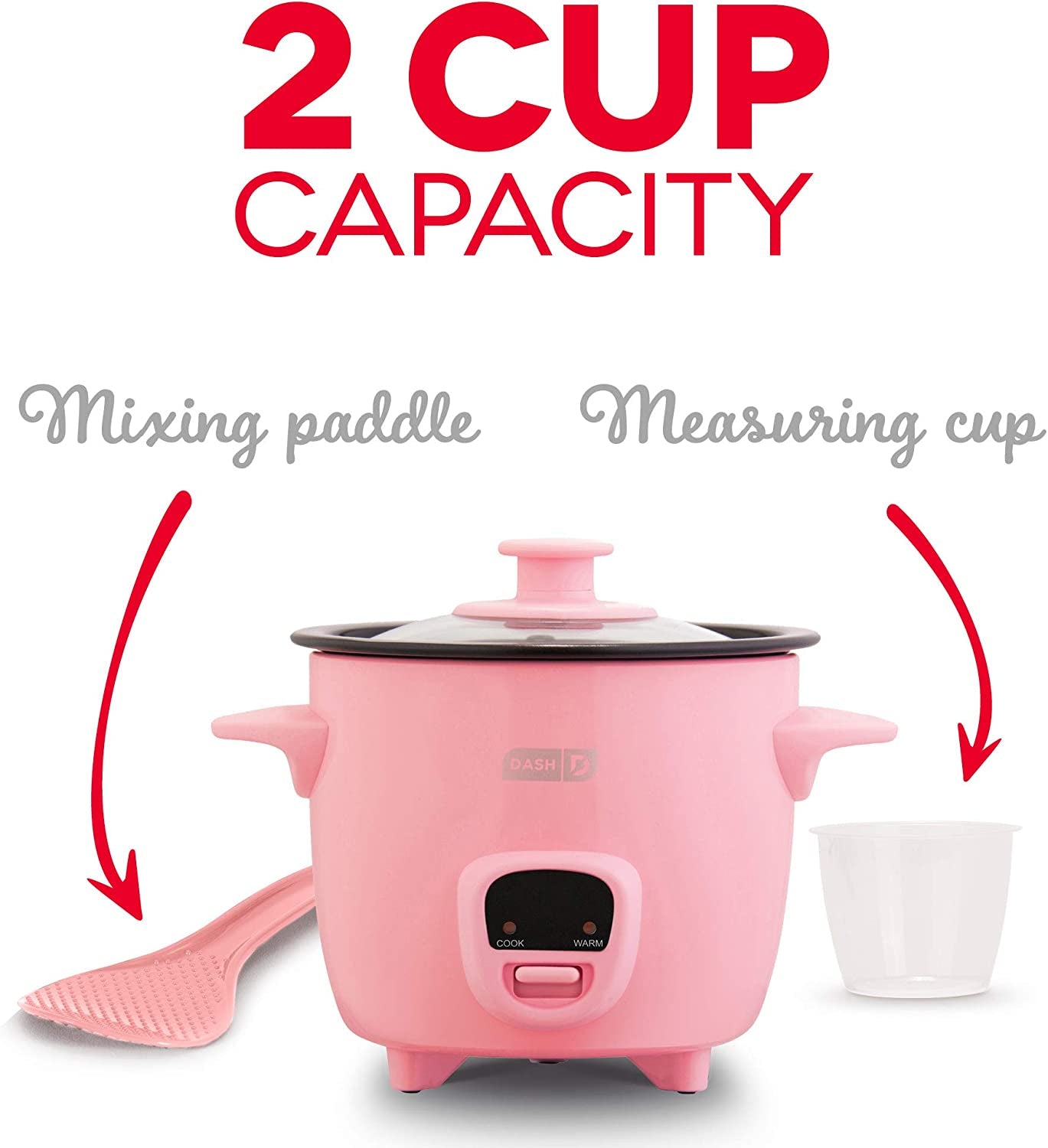 Mini Rice Cooker Steamer with Removable Nonstick Pot