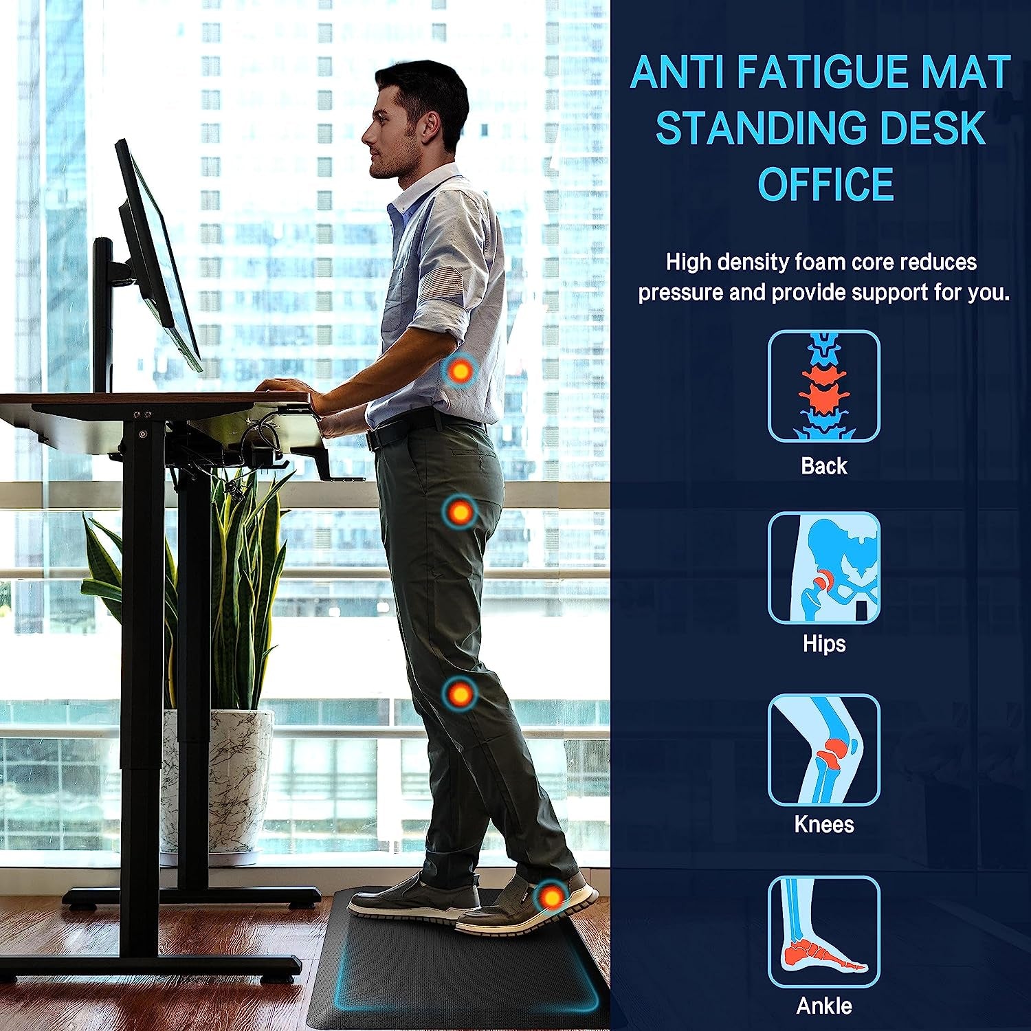 anti Fatigue Mats for Kitchen Floor 9/10 Extra Thick Standing Desk Mat