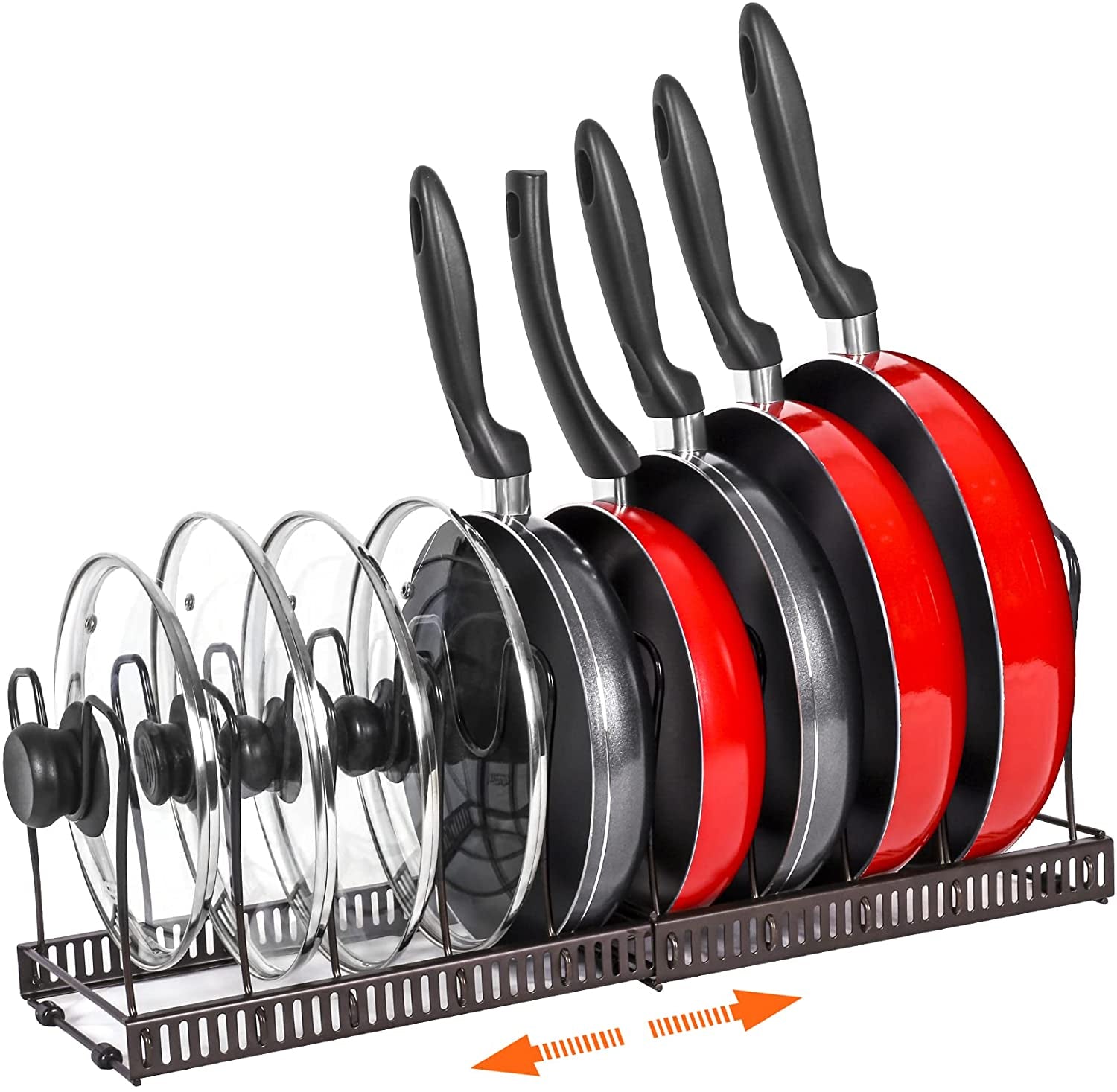 Pot Rack Expandable Pan Organizer for Cabinet Pot 