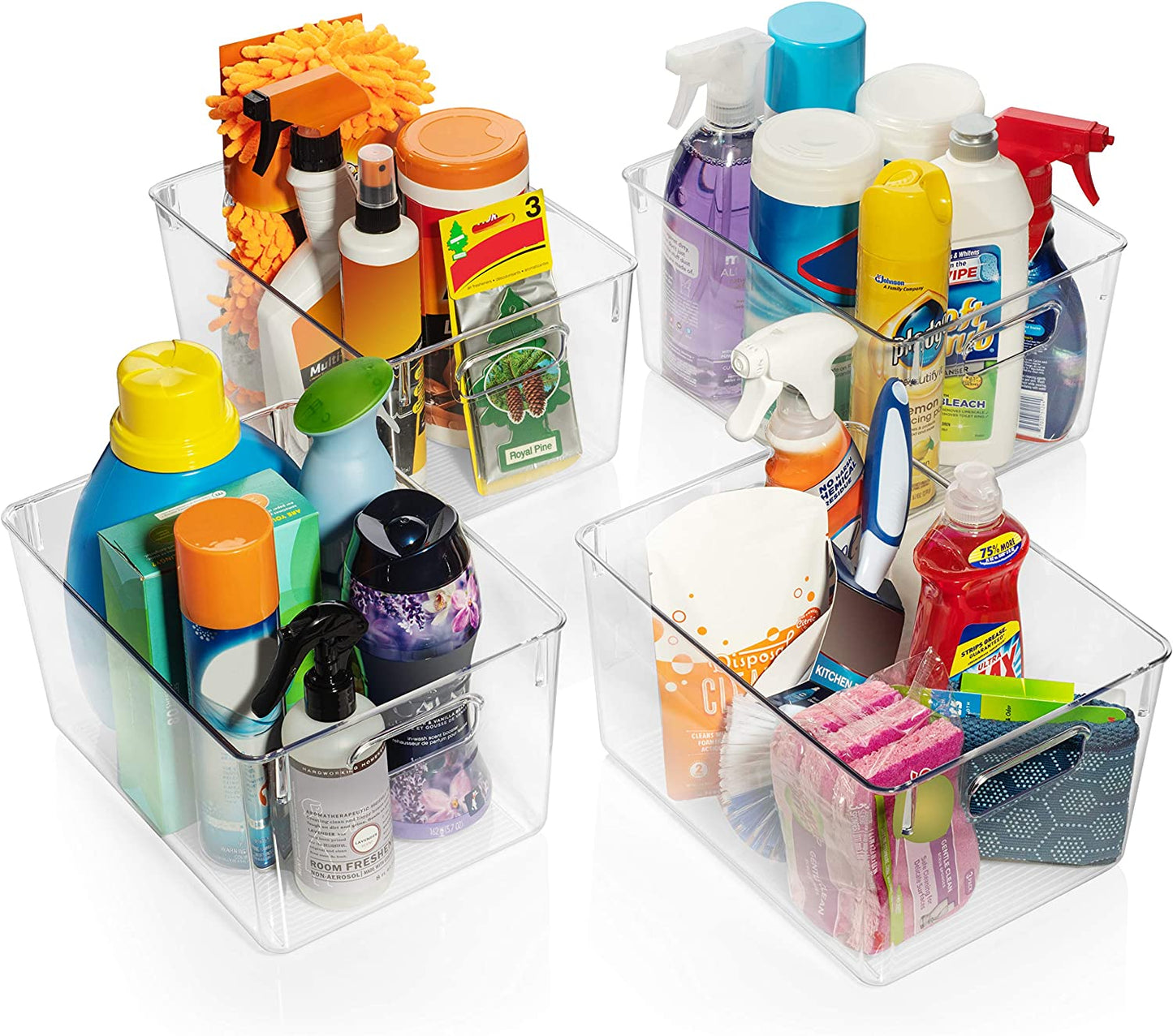 Clear Plastic Storage Bins  Pantry Organizers & Storage Containers Cabinet 