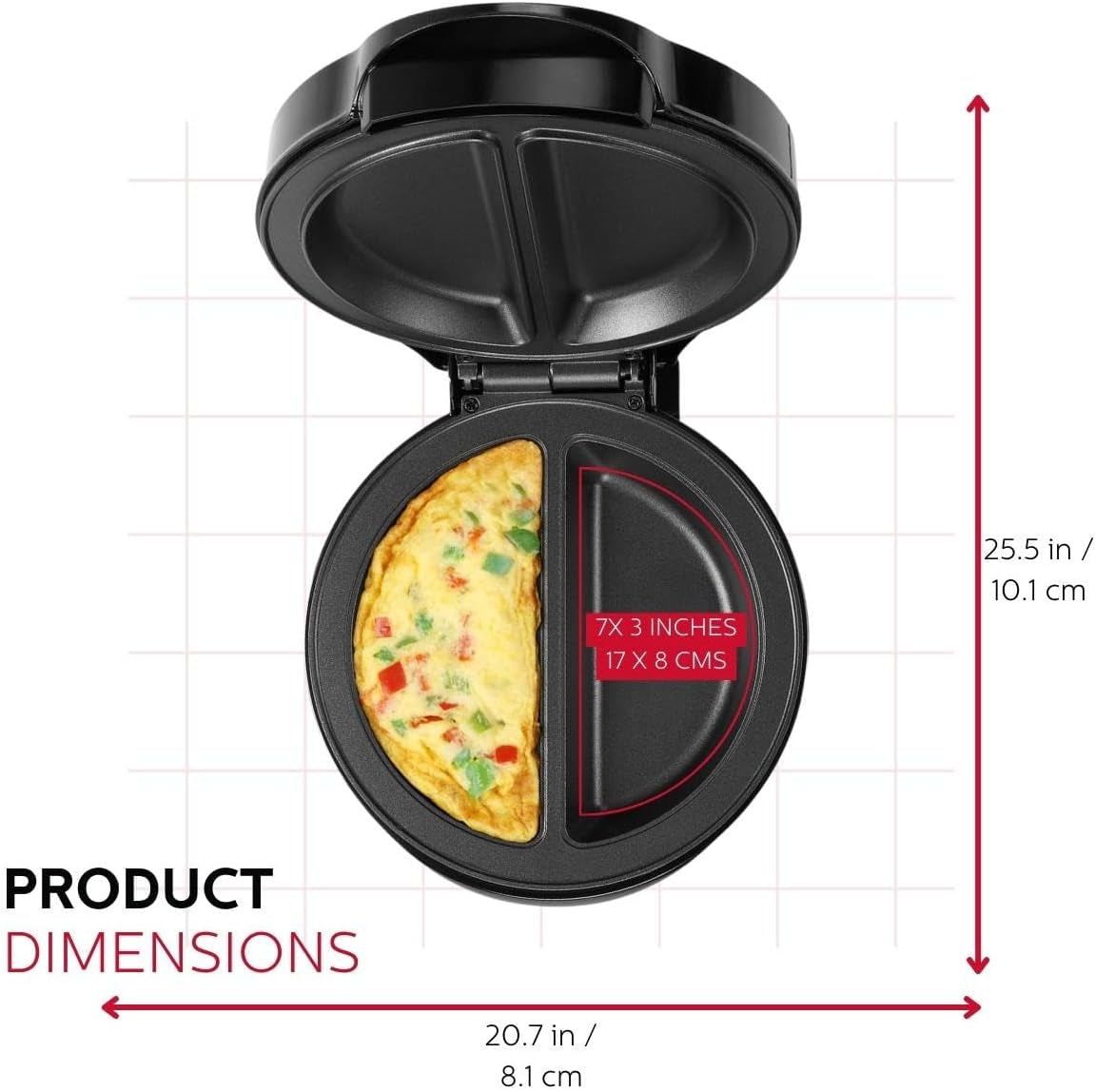 Non Stick Omelet & Frittata Maker Stainless Steel Makes 2 Individual Portions Quick 