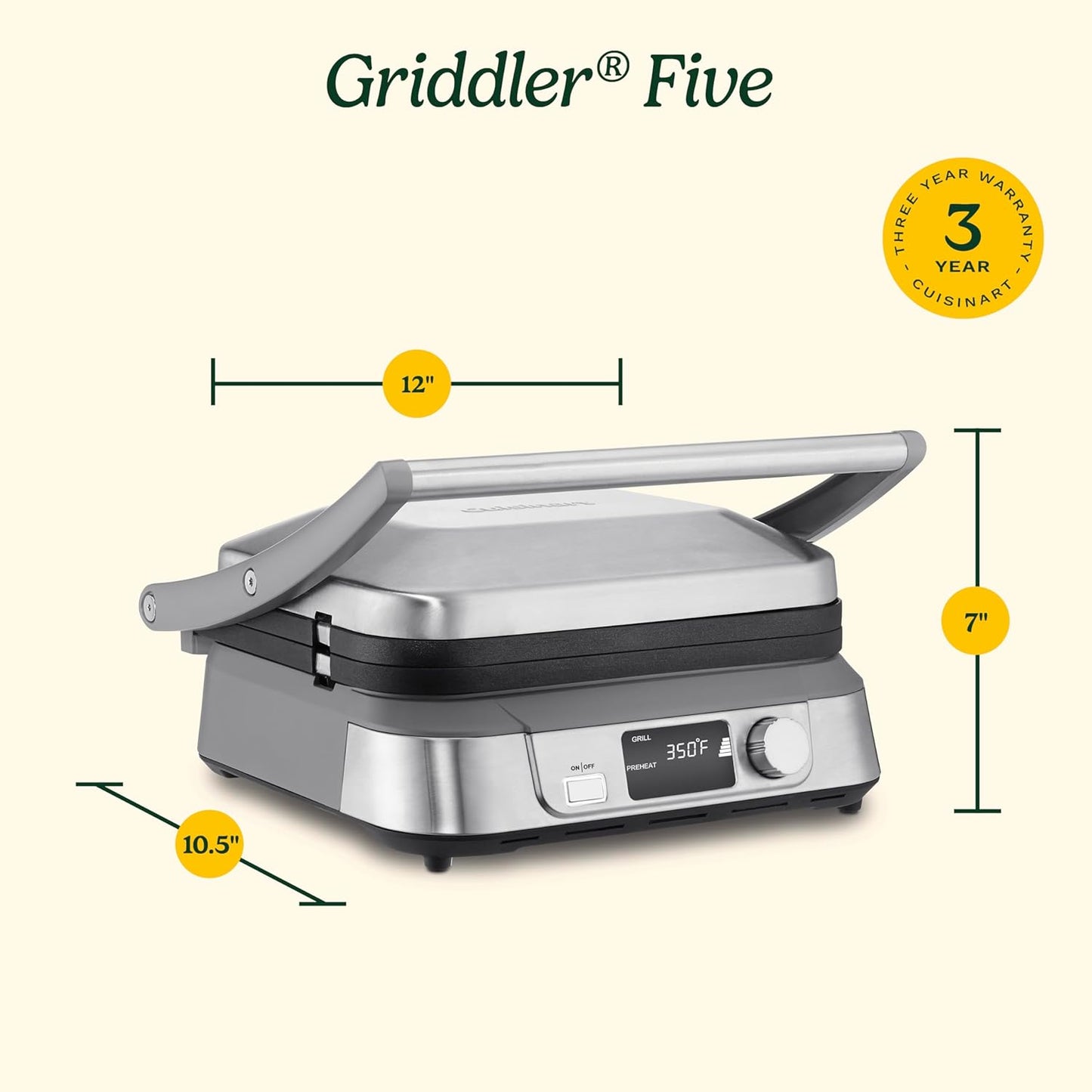 GR-5BP1 Electric Griddler FIVE Enjoy 5-In-1 Functions LCD Display