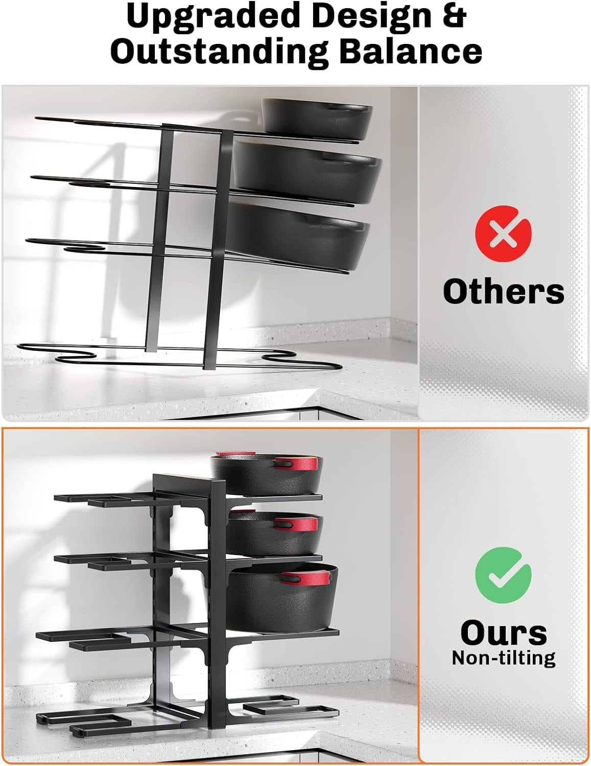 8 Tier Heavy Duty Adjustable Pan Organizer Rack 