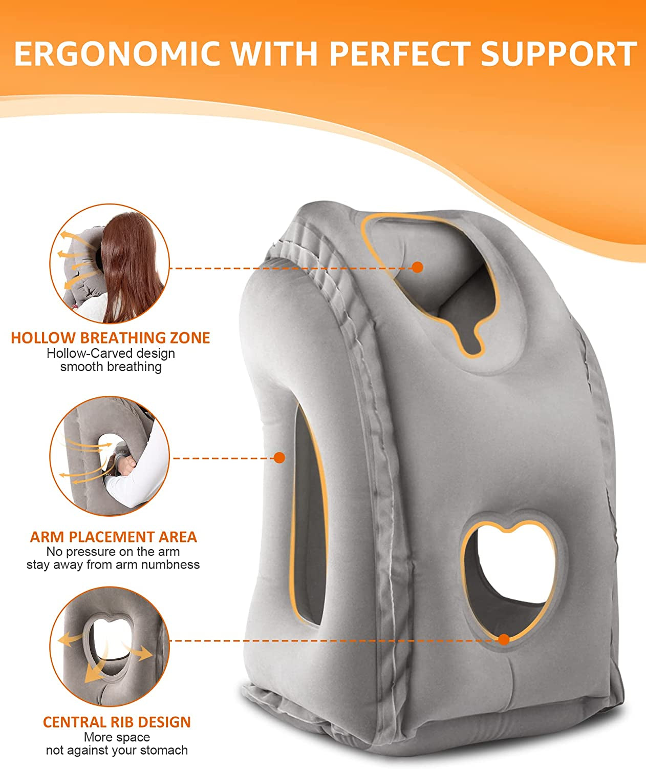 Travel Pillow Inflatable Neck Pillow Used for Airplanes Cars/Buses Trains Office Napping