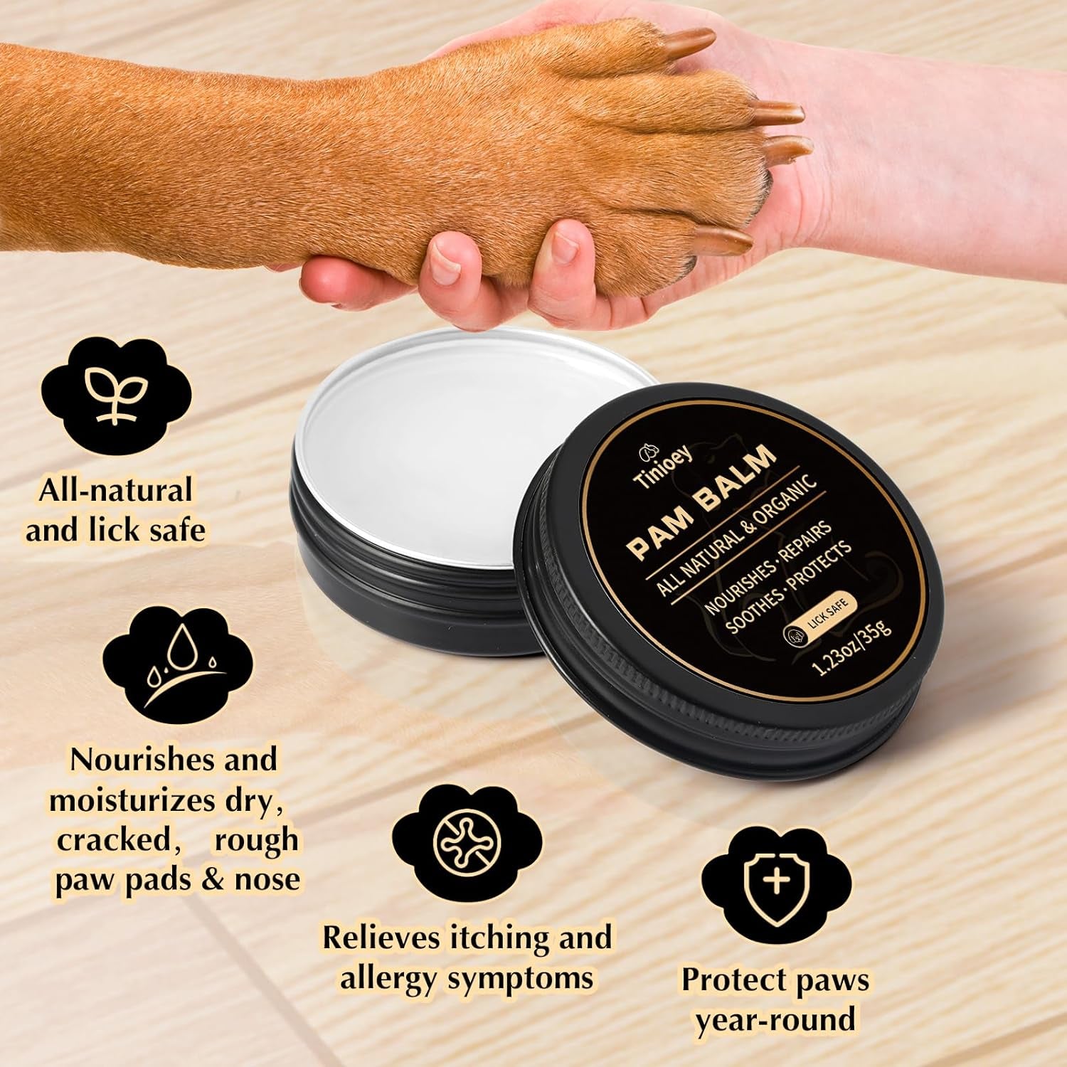  Lick Safe Dog Paw Balm for Dogs & Cats 2 Pack Dog Paw