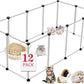 12 Panels Transparent Small Animals Playpen 48 X 24 X 16  Portable Pet Playpen