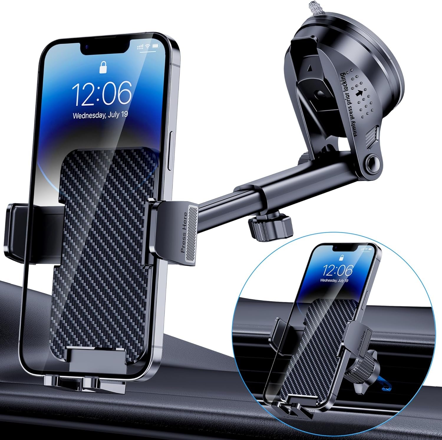 Phone Holder Car  Military Grade Suction Universal Car Phone Holder