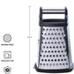 Gourmet 4 Sided Stainless Steel Box Grater for Fine Medium and Coarse Grate