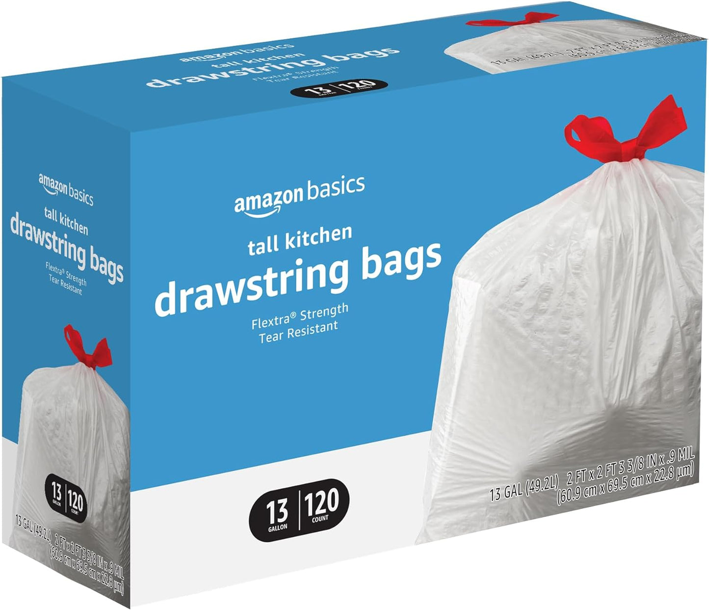 Flextra Tall Kitchen Drawstring Trash Bags Unscented