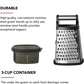 Gourmet 4 Sided Stainless Steel Box Grater for Fine Medium and Coarse Grate