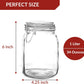 Set of 3 Glass Mason Jar with Lid1 Liter Airtight Glass Storage Container for Food