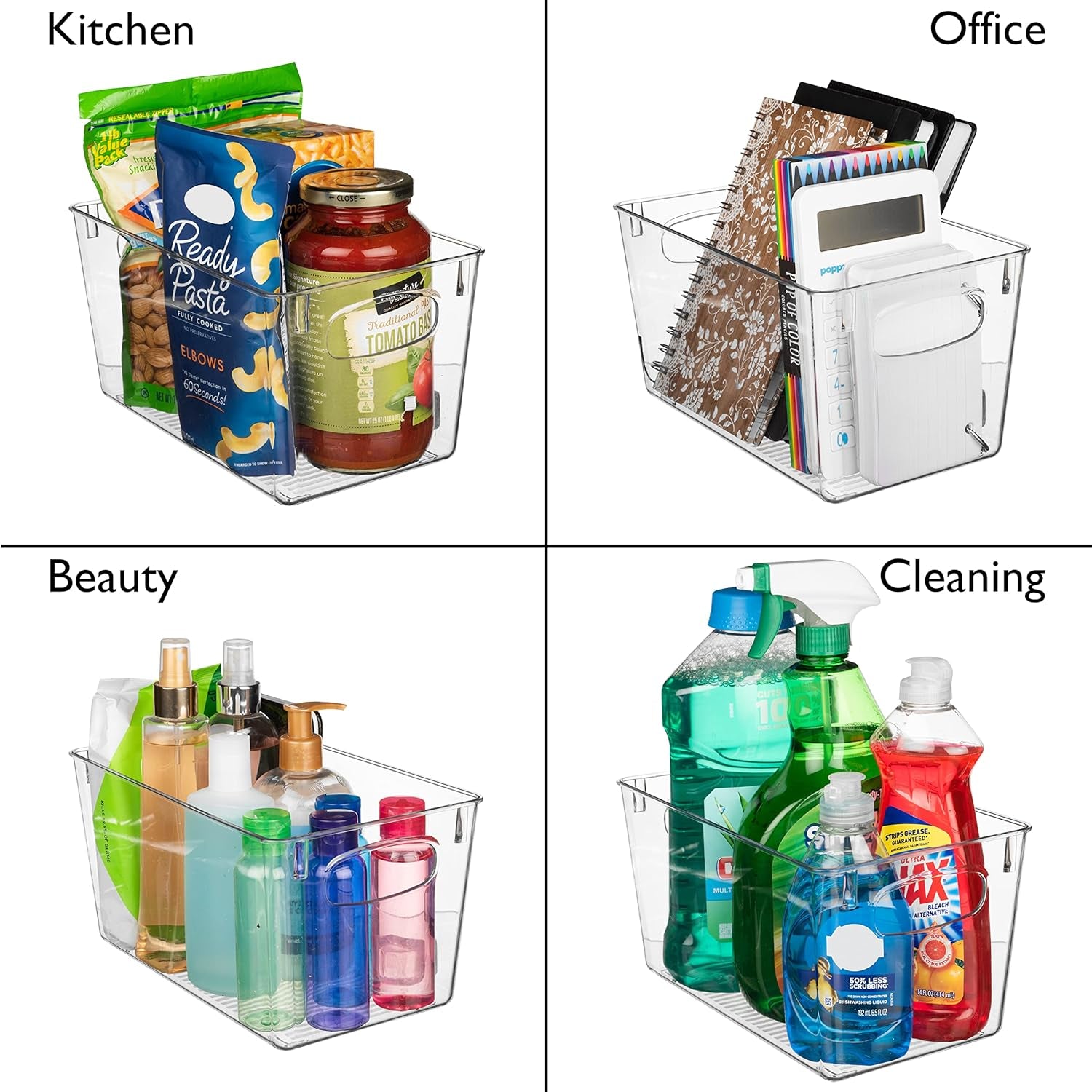 Clear Plastic Storage Bins  Perfect Kitchen Organization and Storage or Pantry