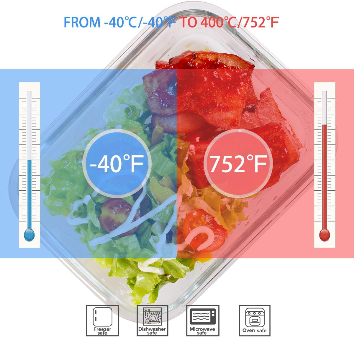  Meal Prep Containers for Food Storage BPA Free 