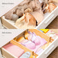 4 PCS Bamboo Kitchen Drawer Dividers Adjustable Drawer Organizers for Socks