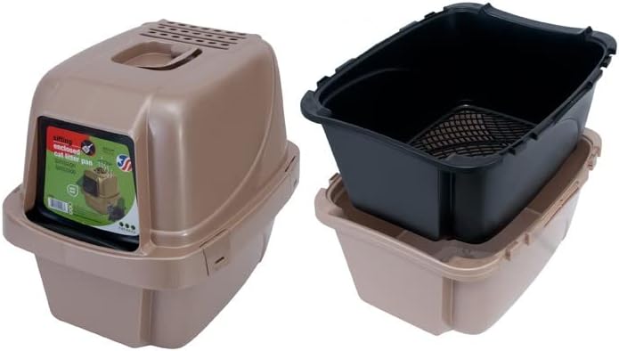 Pets Odor Control Large Enclosed Sifting Cat Pan with Odor Door