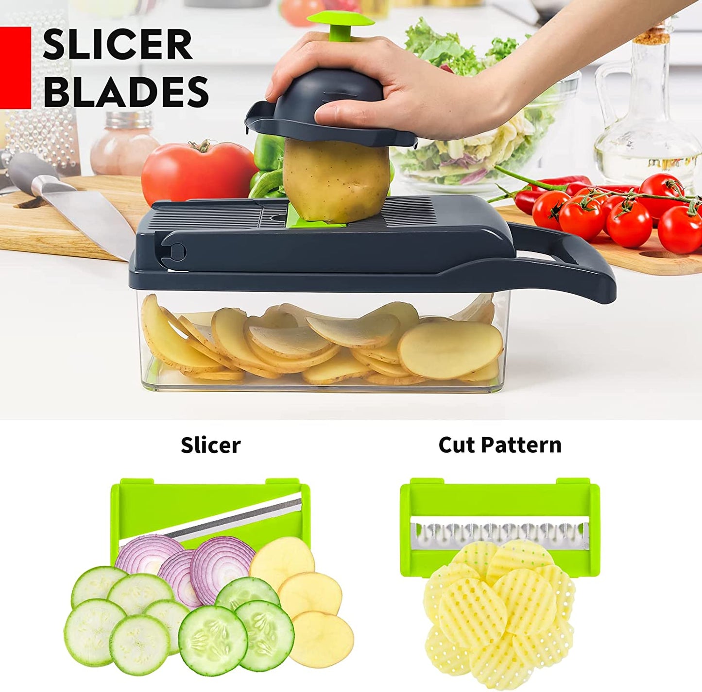  14 in 1Multifunctional Food Chopper Kitchen Vegetable Slicer 