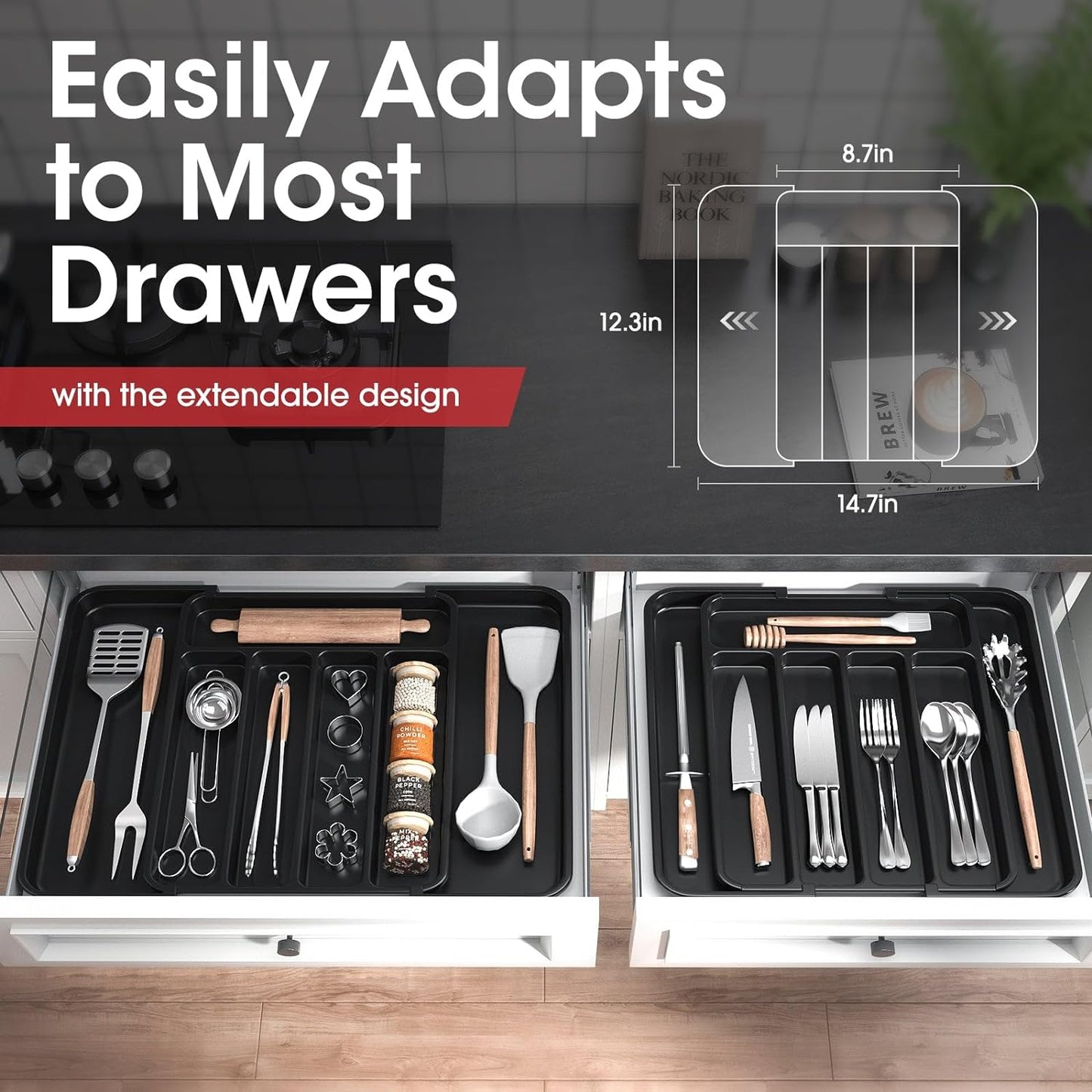 Silverware Organizer  Expandable Kitchen Drawer Organizer