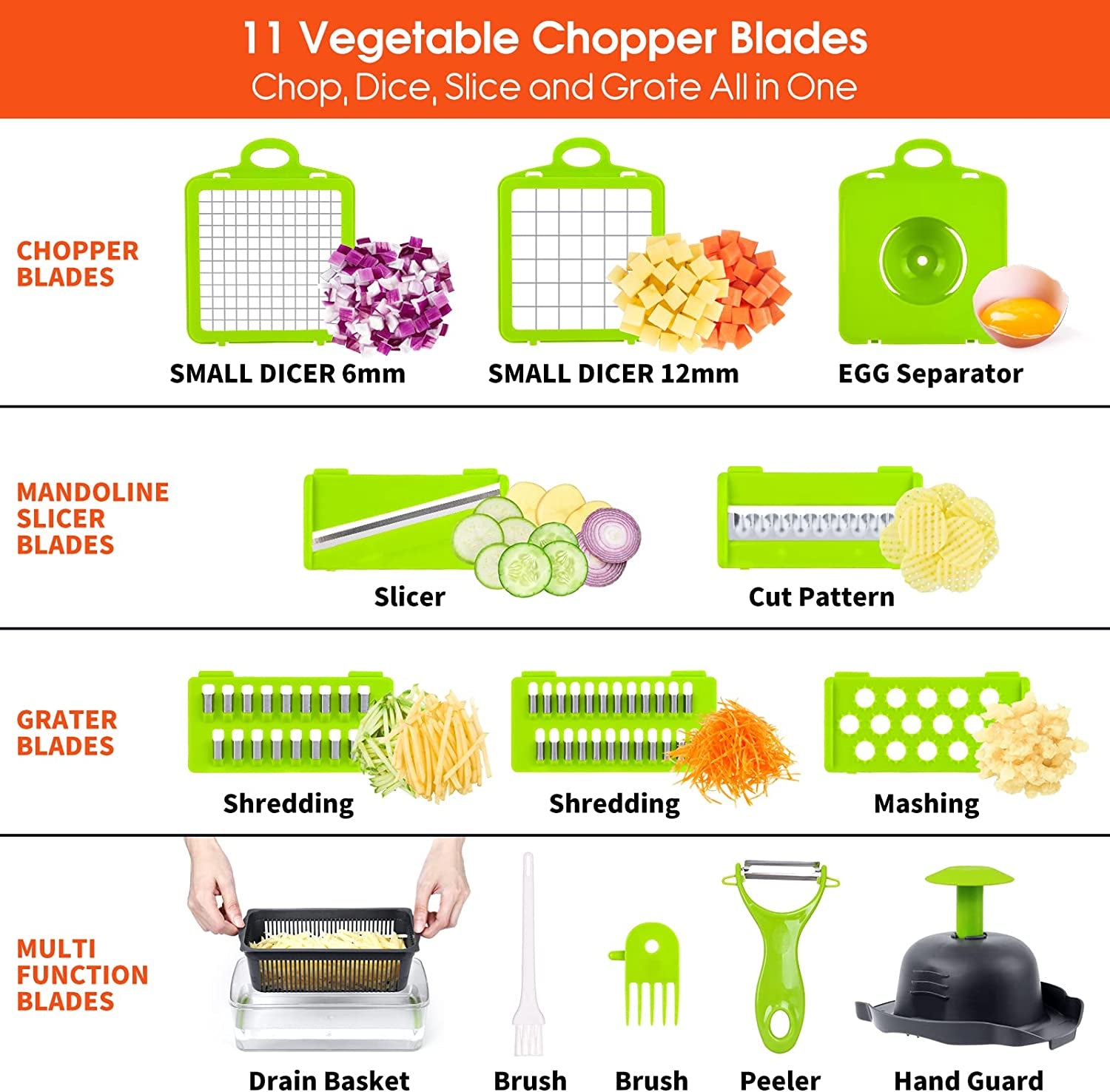  14 in 1Multifunctional Food Chopper Kitchen Vegetable Slicer 