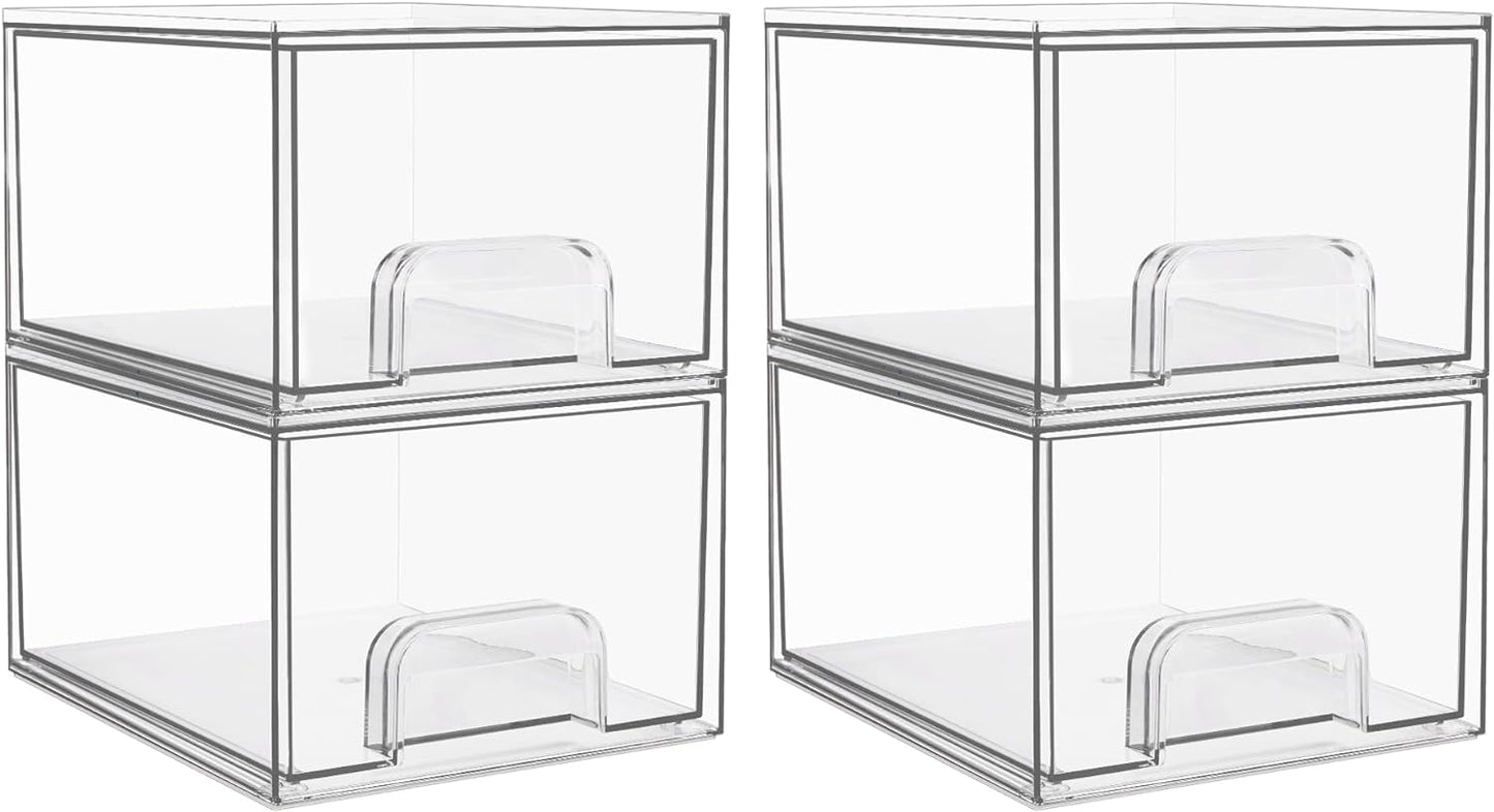 Tall Acrylic Bathroom Makeup Organizer Plastic Storage Bins