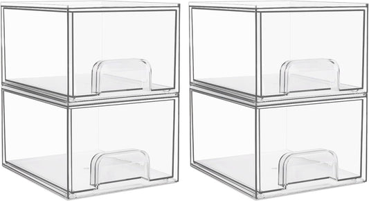 Tall Acrylic Bathroom Makeup Organizer Plastic Storage Bins