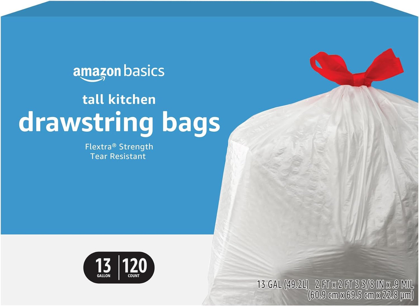 Flextra Tall Kitchen Drawstring Trash Bags Unscented