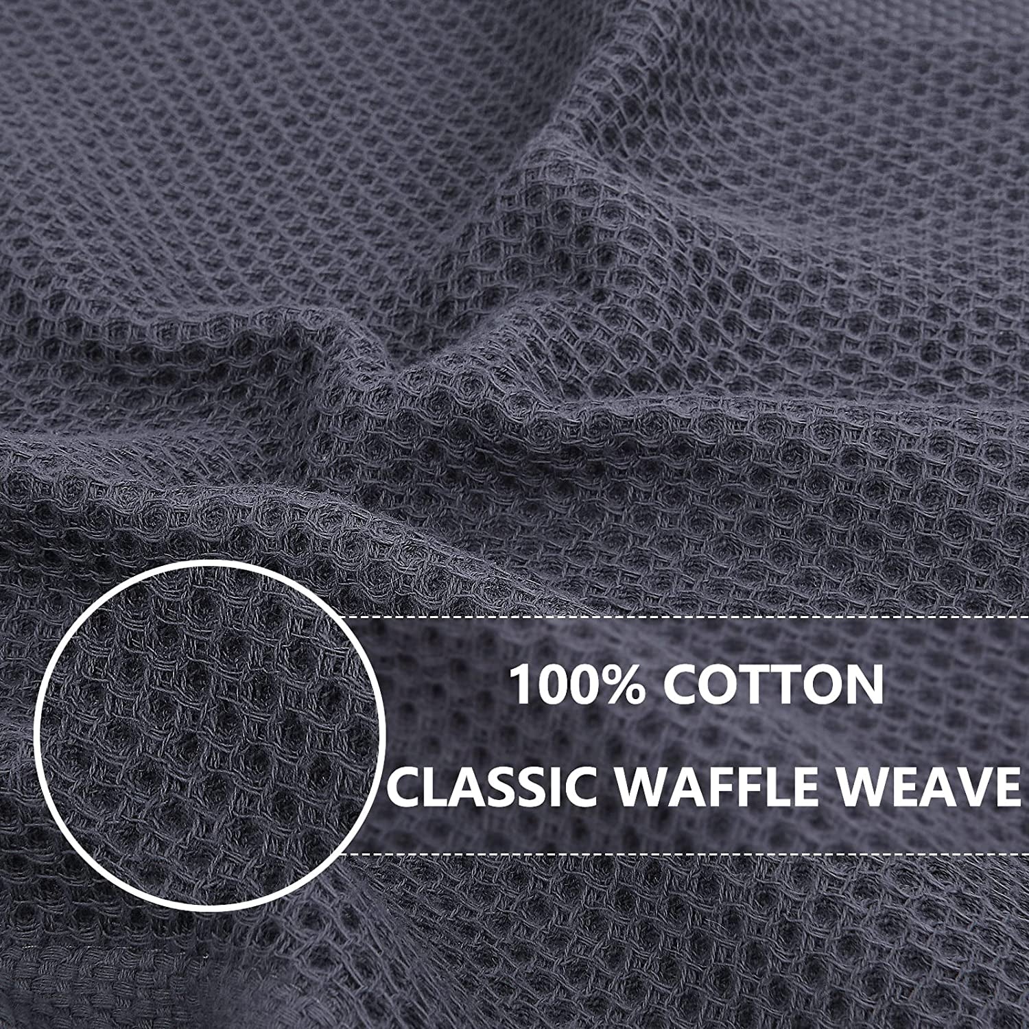 100% Cotton Waffle Weave Kitchen Dish Cloths Ultra Soft Absorbent