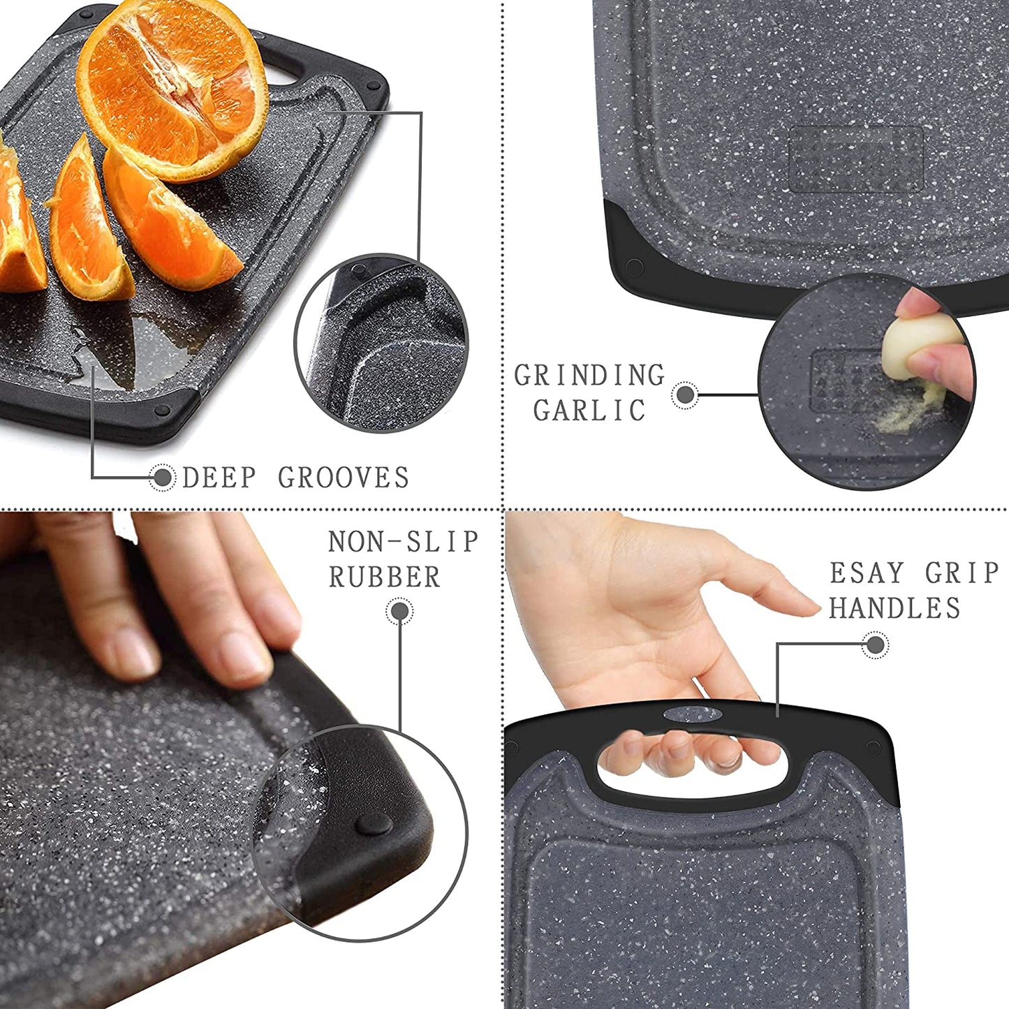 Cutting Board Set of 3 Dishwasher Safe Juice Groove