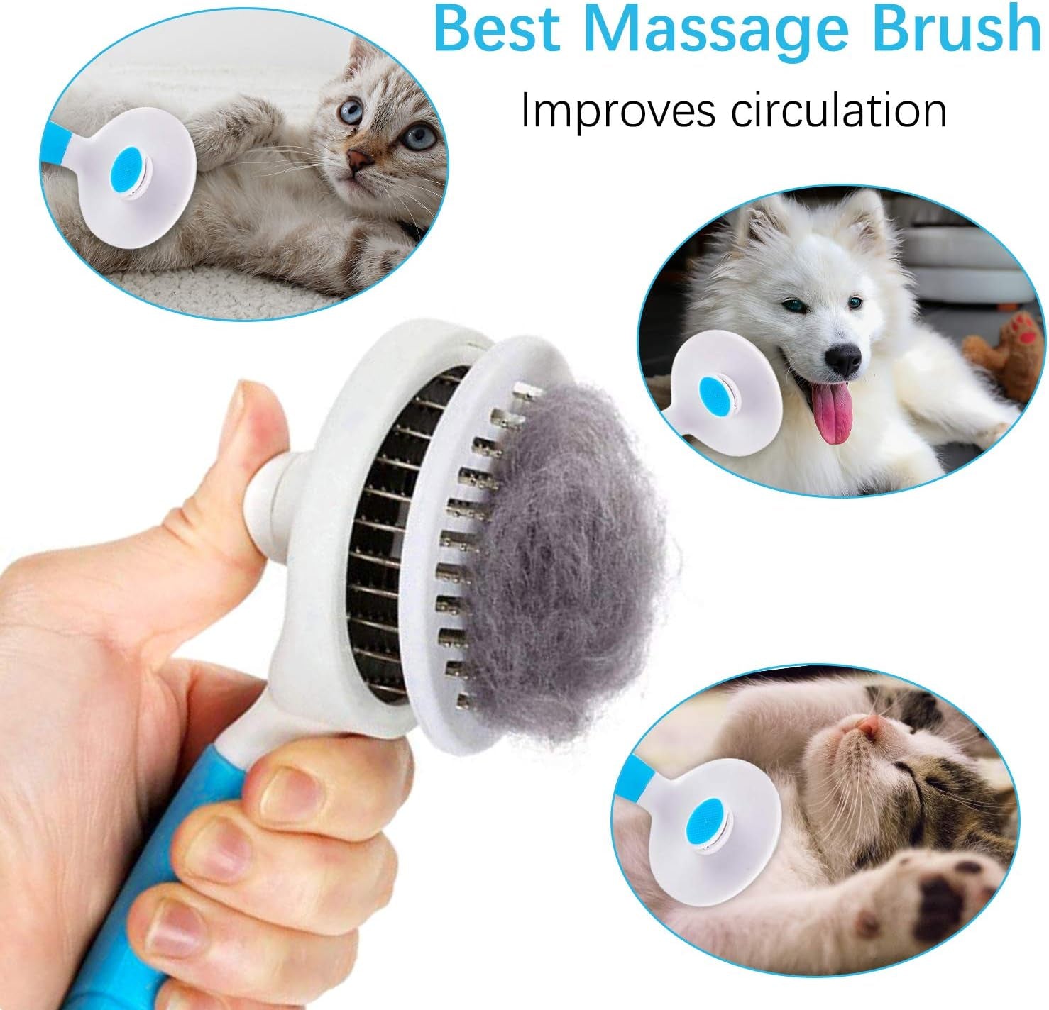 Cat Grooming Brush Self Cleaning Slicker Brushes 