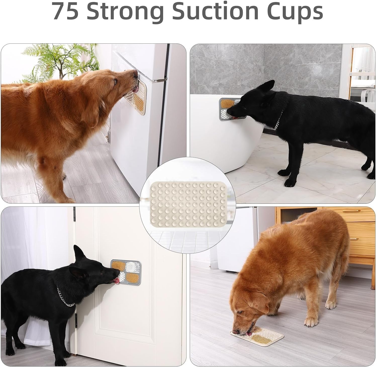 2PCS Large Lick Mat for Dogs and Cats with Suction Cups