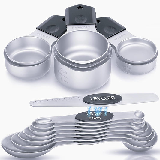 Magnetic Measuring Cups and Spoons Set Heavy Duty 304 Stainless Steel