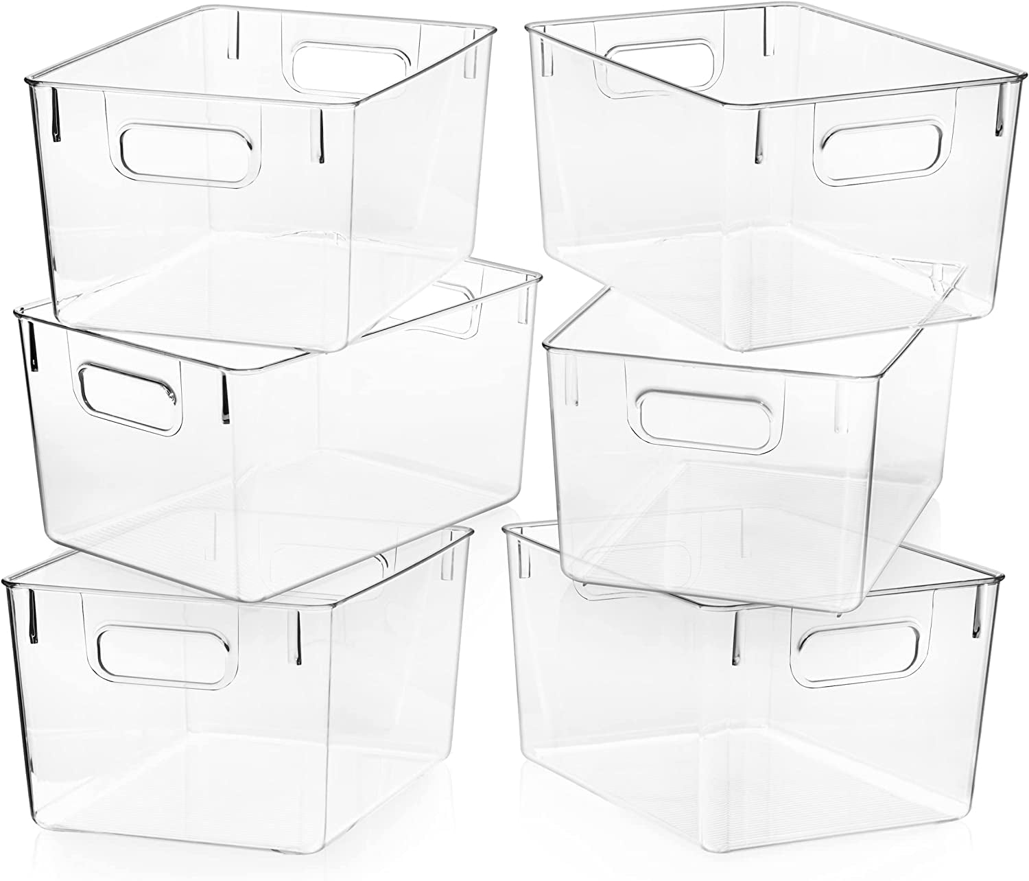 Clear Plastic Storage Bins  Pantry Organizers & Storage Containers Cabinet 