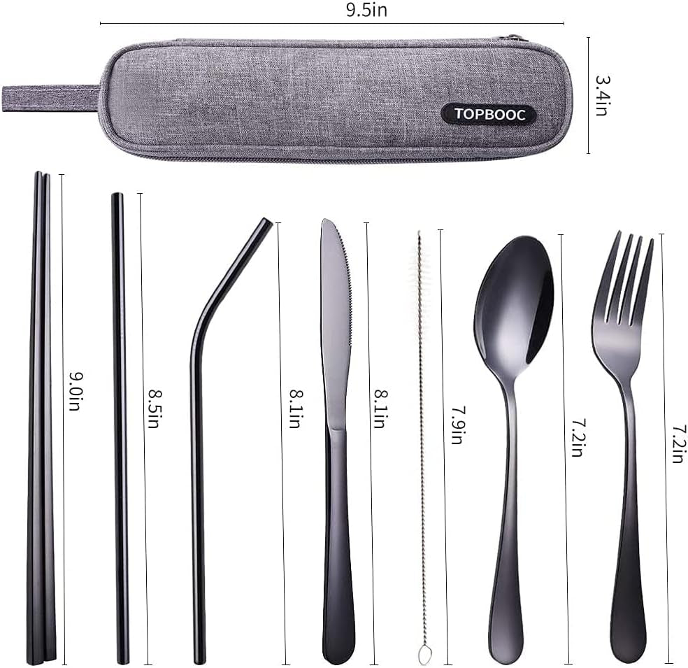 Portable Stainless Steel Flatware Set Travel Camping Cutlery  Portable Utensil 