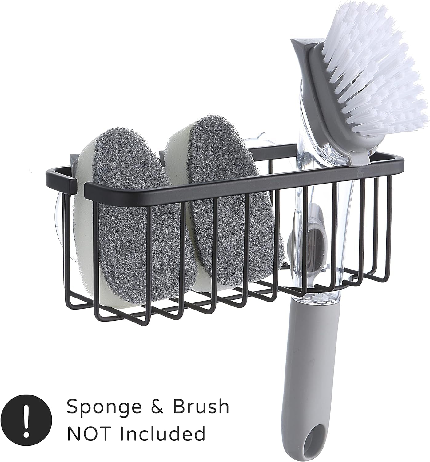 Neverrust Deluxe Kitchen Sink Suction Holder for Sponges Scrubbers Soap