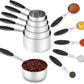 Stainless Steel Measuring Cups and Spoons Set of 10 Piece Nesting Metal Measuring Cups Set