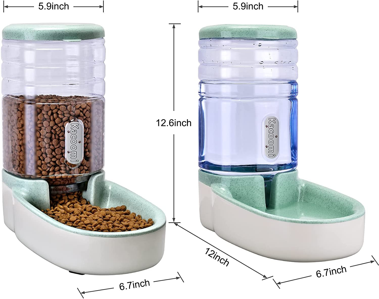 Automatic Dog Cat Feeder and Water Dispenser Gravity Food  