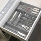 Expandable Kitchen Drawer Flatware Organizer Grey