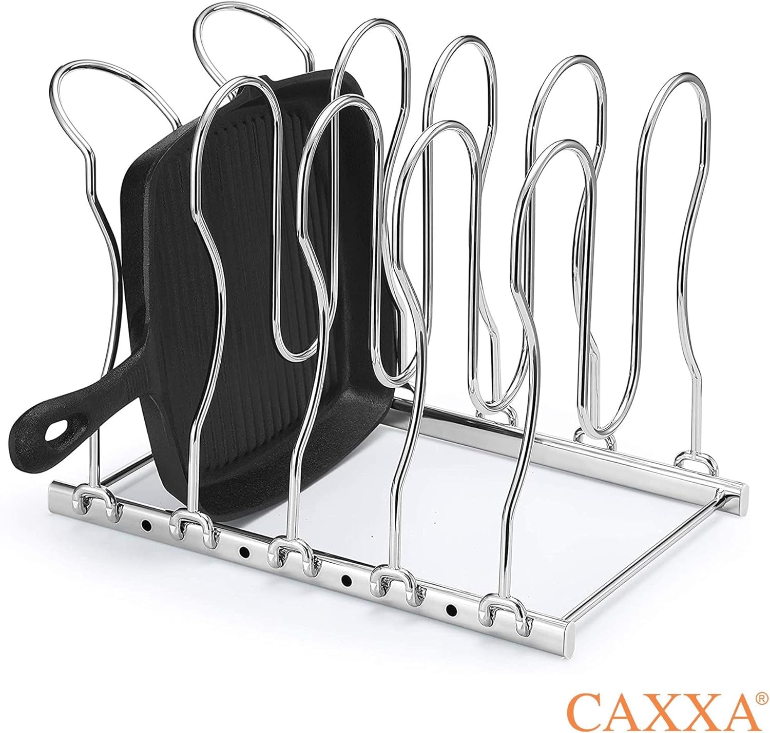 Metal Heavy Duty Pan Rack Pot Lid Rack Kitchen Cabinet Pantry Cookware 