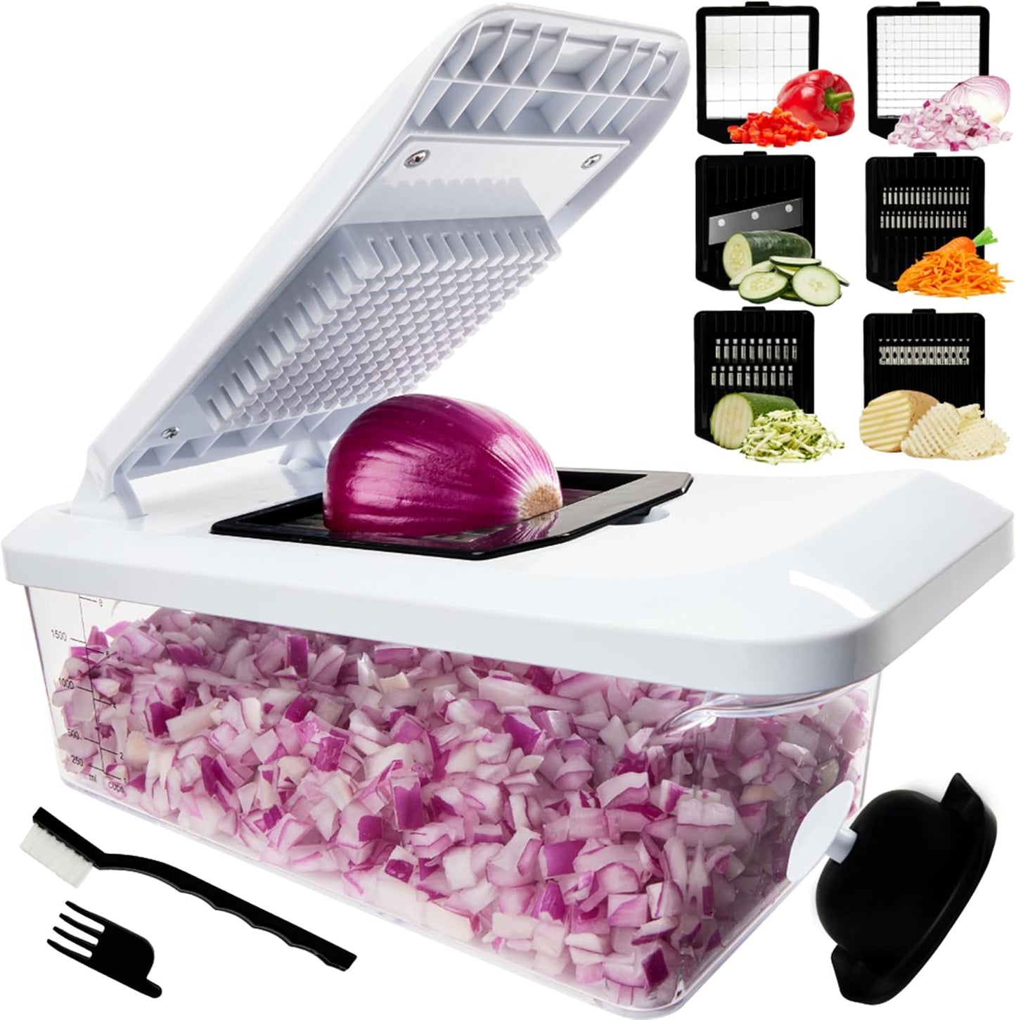 Heavy Duty 12 In 1 Vegetable Chopper Mandoline Slicer with Interchangeable Blades