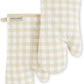 Gingham Oven Mitt 2 Pack Set Milkshake 7"X13