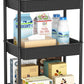 3 Tier Plastic Rolling Cart with Handle Utility Storage Cart with Office Living Room Kitchen