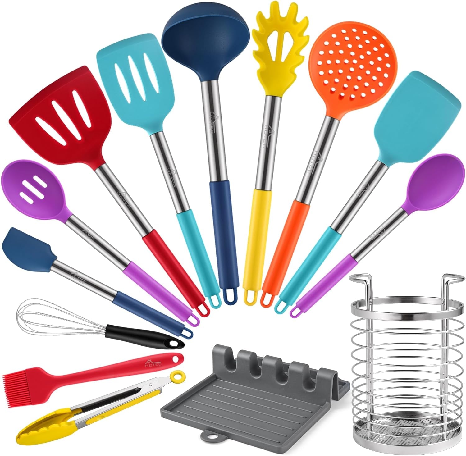 Heat Resistant Silicone Kitchen Utensils Cooking Utensil Set Spatula Set