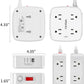 6 Ft Surge Protector Power Strip 8 Widely Outlets with 4 USB Ports 3 Side Extend