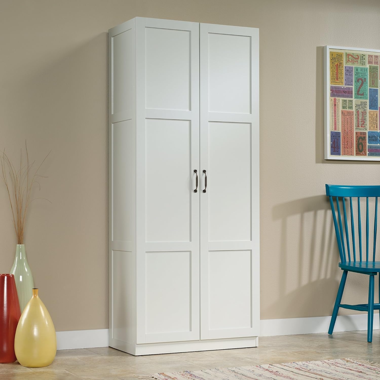 Select Storage Pantry Cabinets L: 29.69" X W: 16.34" X H: 70.10", White Finish